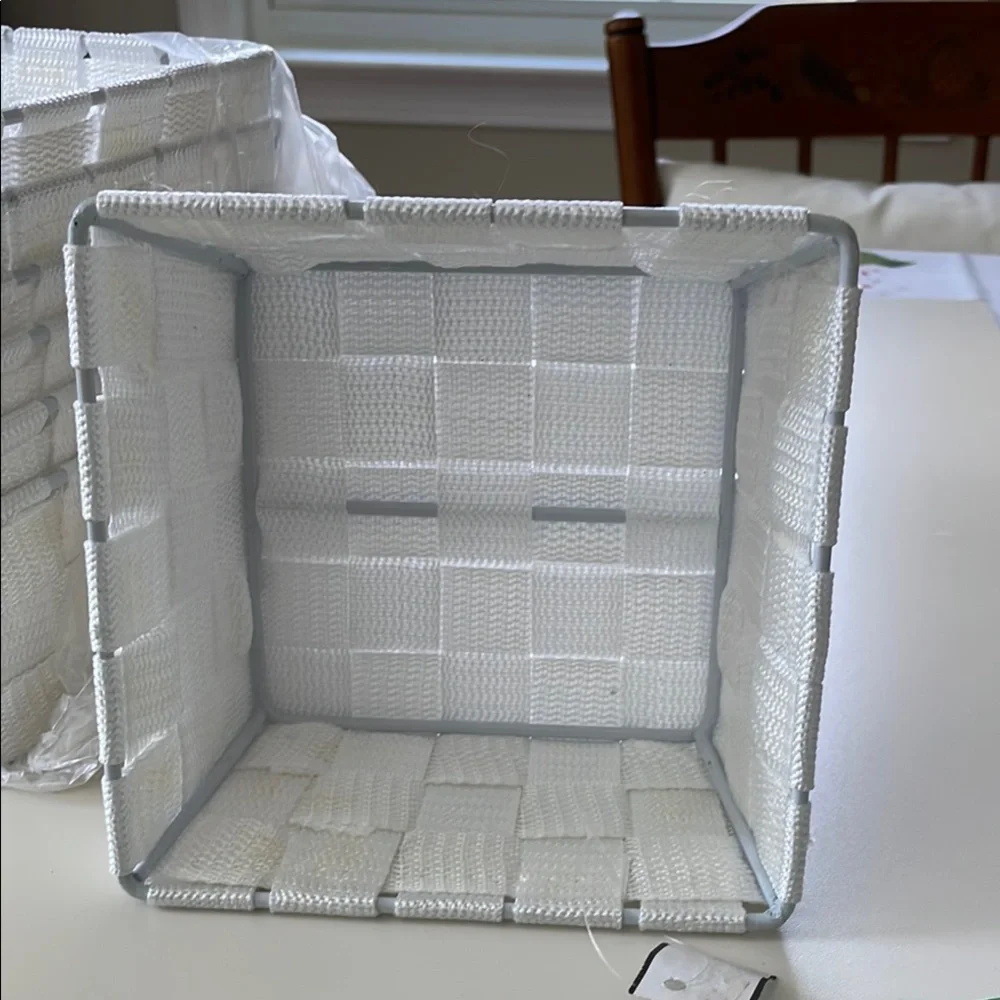 White Square Storage Bins